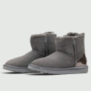 UGG Classic Mini Grey Silver Zip Lacquer