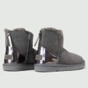 UGG Classic Mini Grey Silver Zip Lacquer