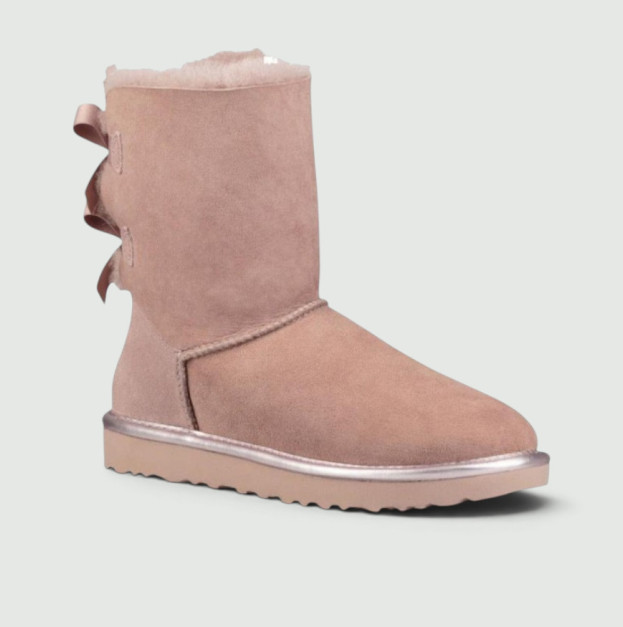 UGG Classic Short Bailey Bow II Metall Pink