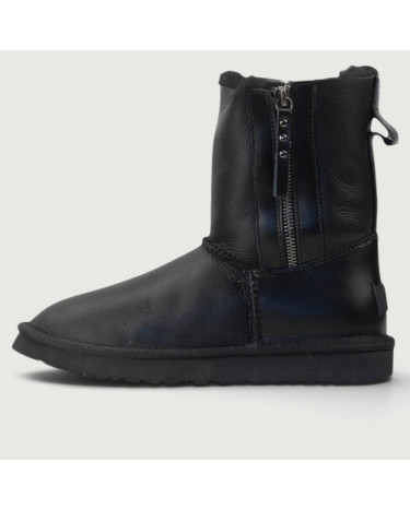 UGG Classic Short Zip Leather Black
