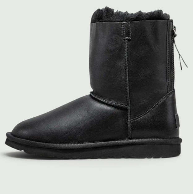 UGG Classic Short Zip Metallic Black II