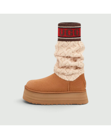 UGG Classic Sweater Letter Boot Chestnut 1144045-CHE