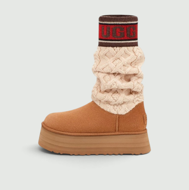 UGG Classic Sweater Letter Boot Chestnut 1144045-CHE