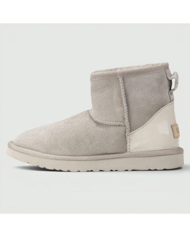 UGG Mini Light Grey Metallic Suede