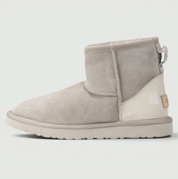 UGG Mini Light Grey Metallic Suede