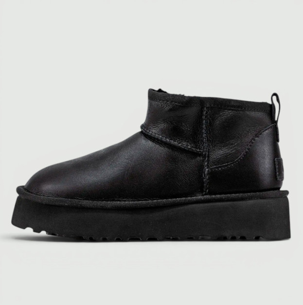 UGG Ultra Mini Platform Leather Black Premium