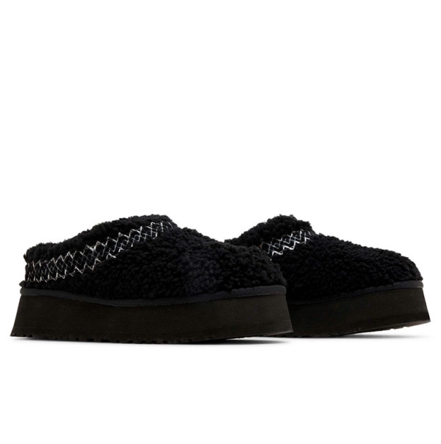 UGG Tazz Slipper Heritage Braid Black Platform 1143976-BLK